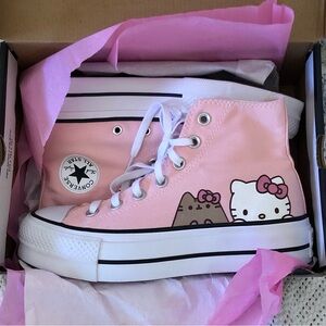 Pink Platform Hello Kitty Converse